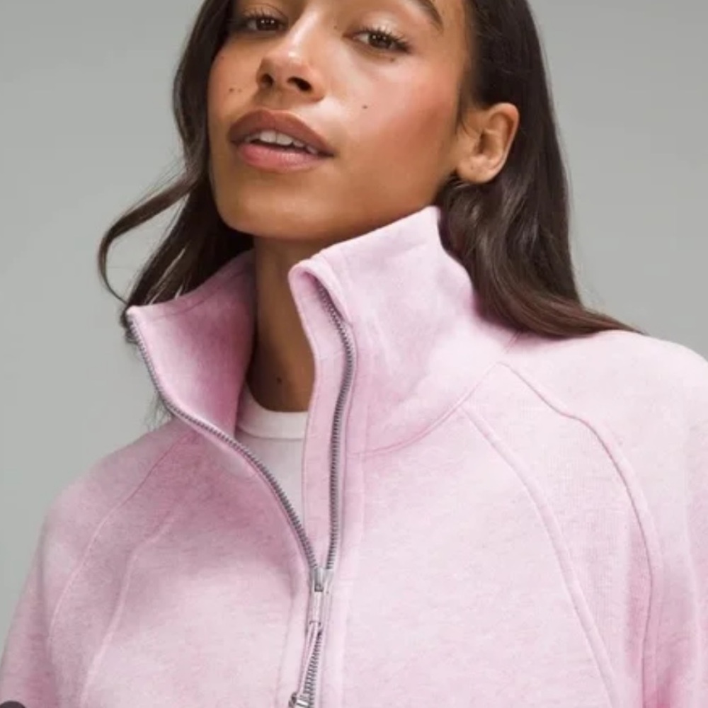 Lululemon Scuba Oversized Funnel-Neck Half Zip/Heathered Vitapink